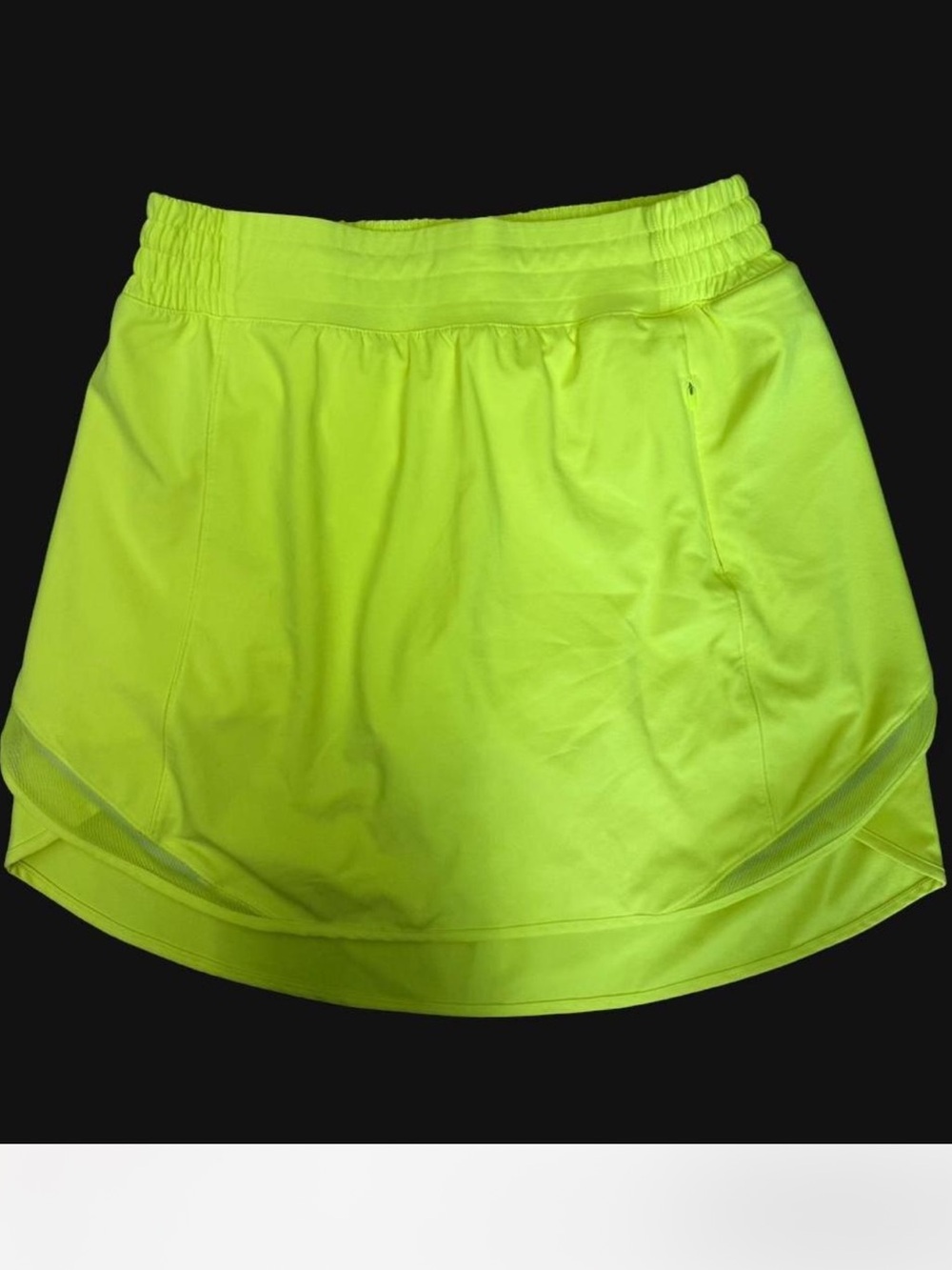 Lululemon Court Rival High Rise Long Skirt Neon Yellow Skort Size 8